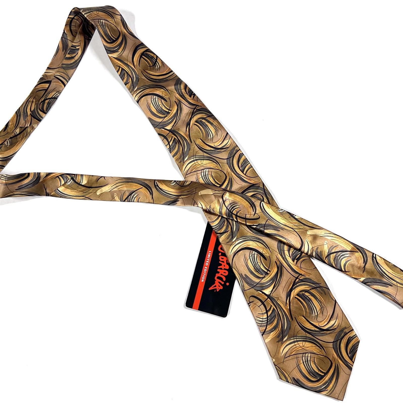 J. Garcia Silk Tie Limited Edition Y2k Geometric Trippy Spirals Abstract Nos